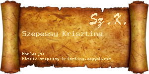 Szepessy Krisztina névjegykártya