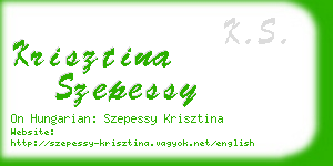 krisztina szepessy business card